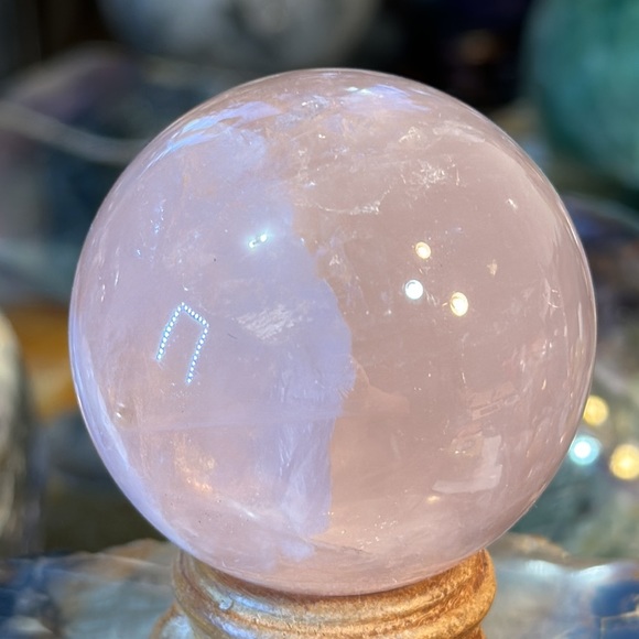 🔥SALE🔥 Star Rose Quartz Sphere! Watch The Video! Sparkles And A Rainbow! - Picture 10 of 12